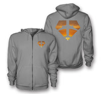 Thumbnail for Supermen of The Skies (Sunset) Designed Zipped Hoodies