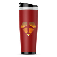 Thumbnail for Supermen of The Skies (Sunset) Designed Travel Mugs