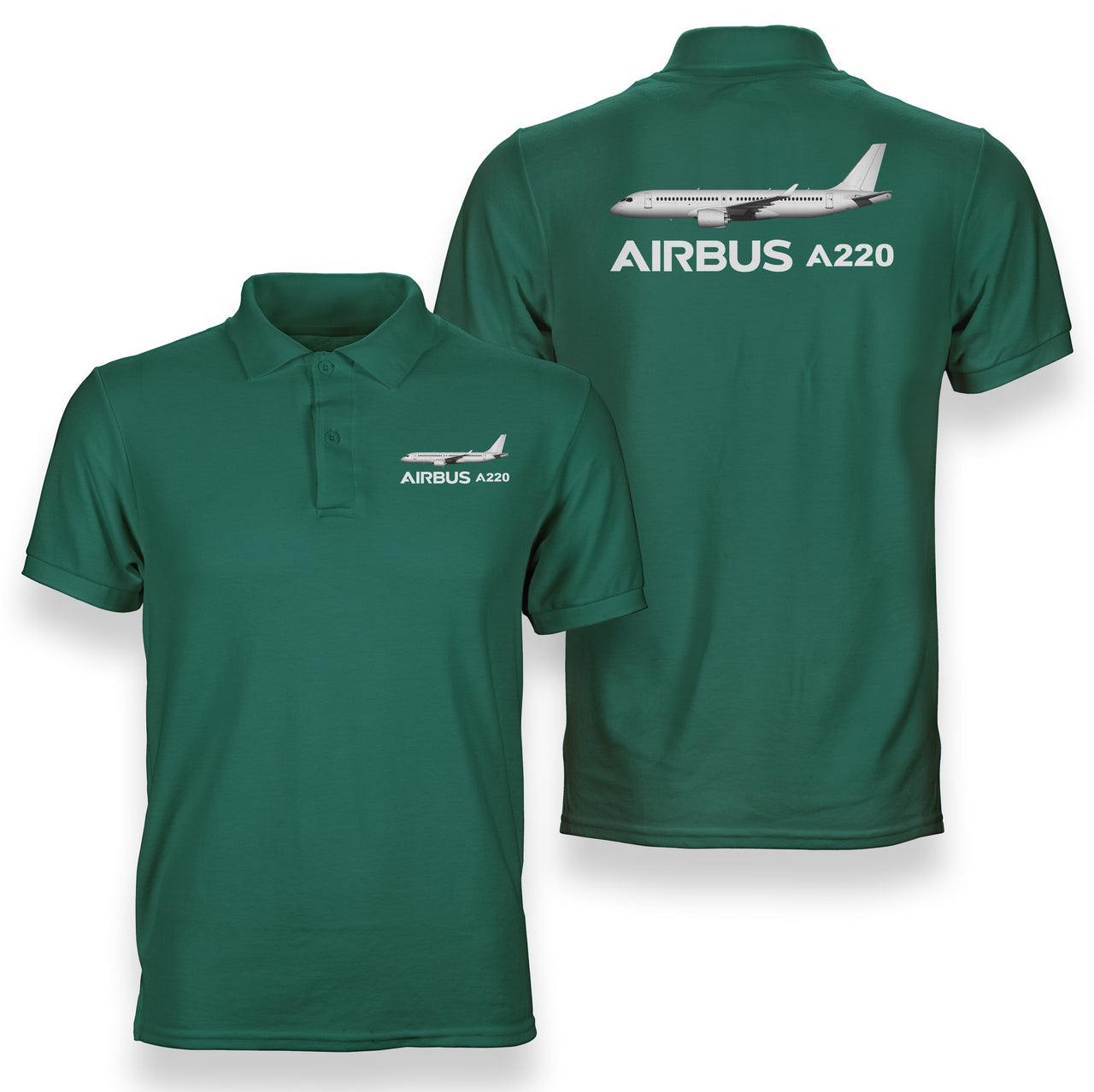 The Airbus A220 Designed Double Side Polo T-Shirts
