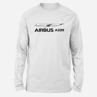Thumbnail for The Airbus A220 Designed Long-Sleeve T-Shirts