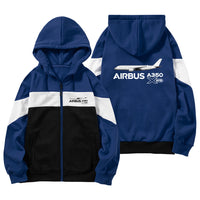 Thumbnail for The Airbus A350 WXB Designed Colourful Zipped Hoodies