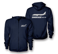 Thumbnail for The Embraer ERJ-175 Designed Zipped Hoodies