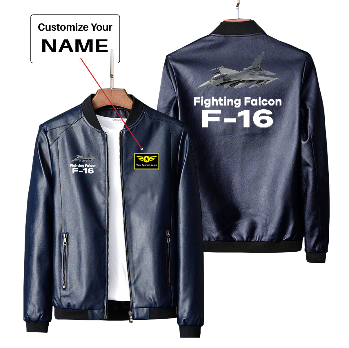 The Fighting Falcon F16 Designed PU Leather Jackets
