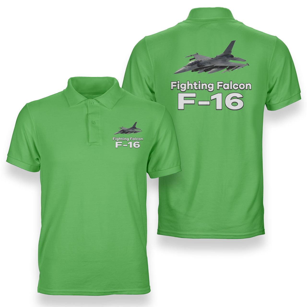 The Fighting Falcon F16 Designed Double Side Polo T-Shirts