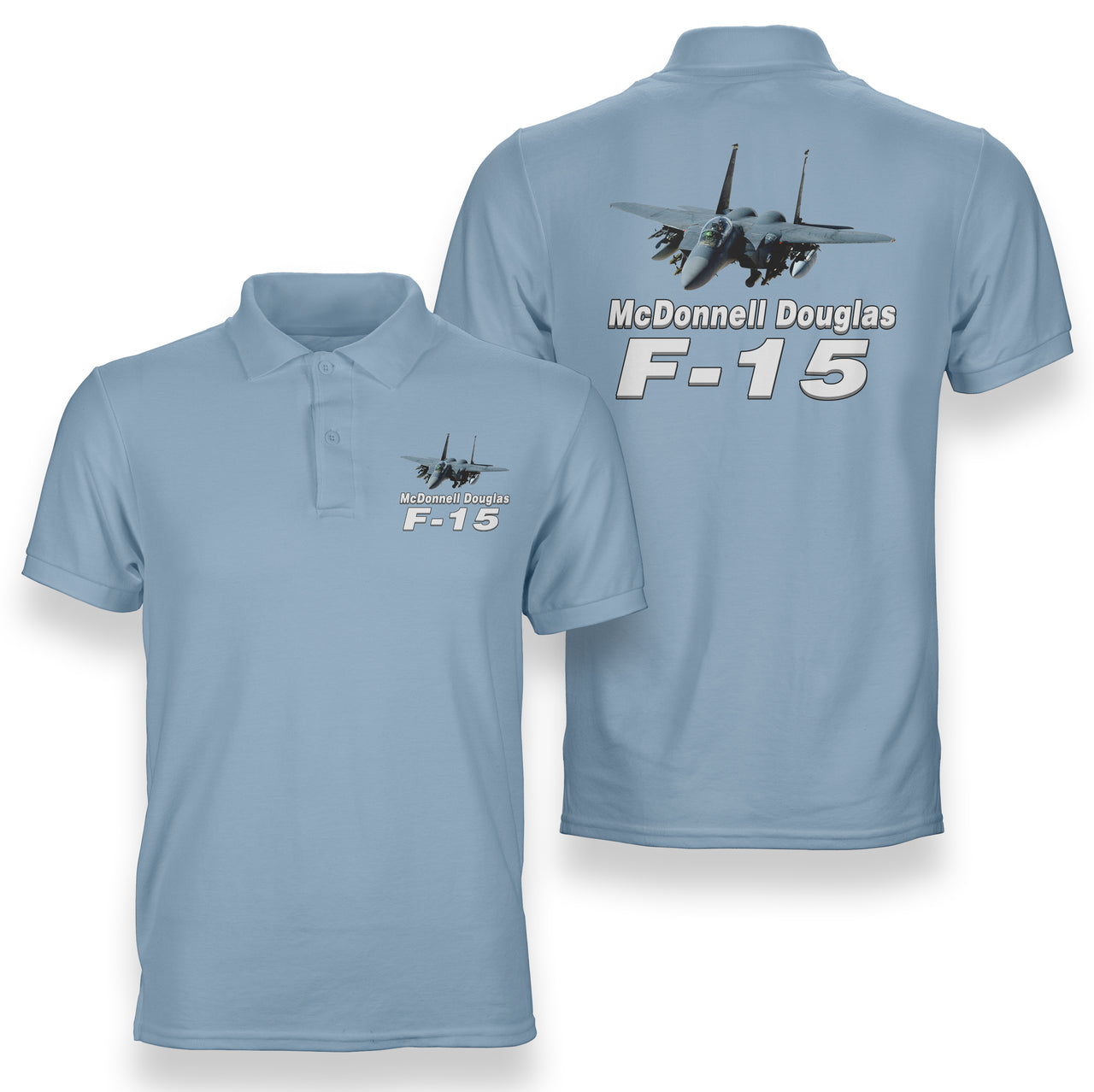 The McDonnell Douglas F15 Designed Double Side Polo T-Shirts