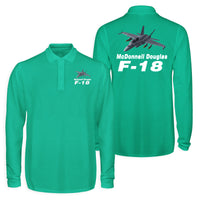 Thumbnail for The McDonnell Douglas F18 Designed Long Sleeve Polo T-Shirts (Double-Side)