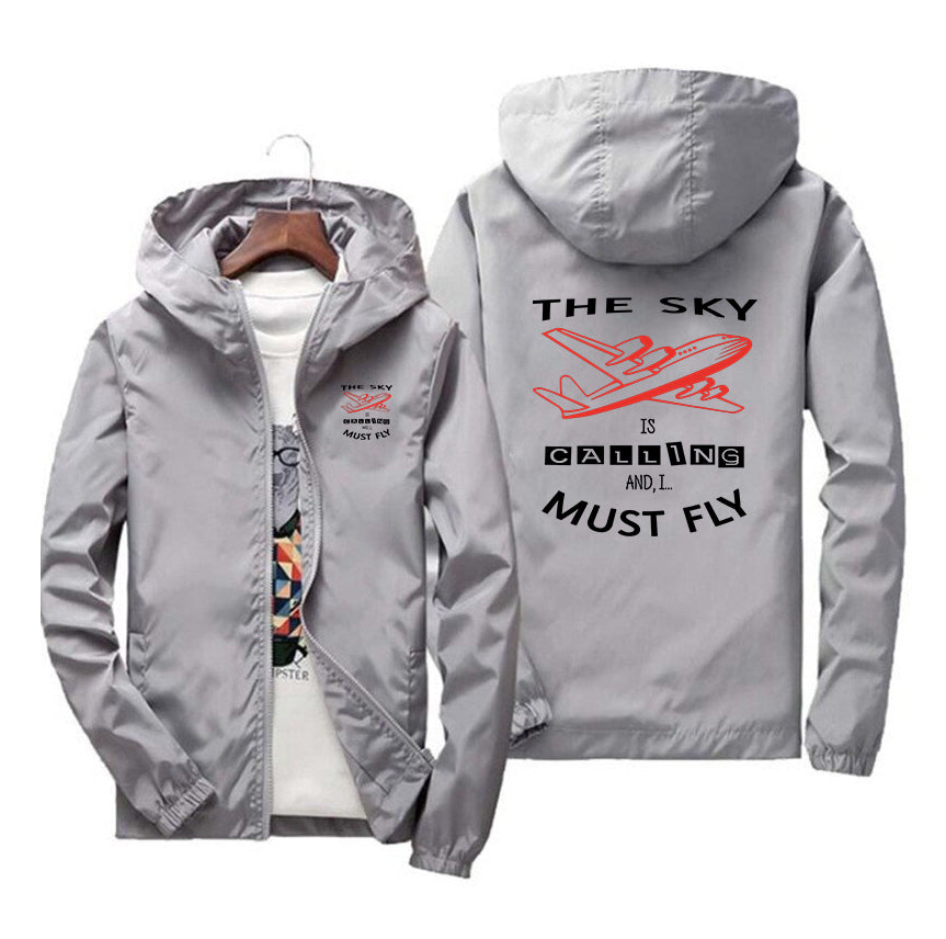 The Sky is Calling and I Must Fly Designed Windbreaker Jackets