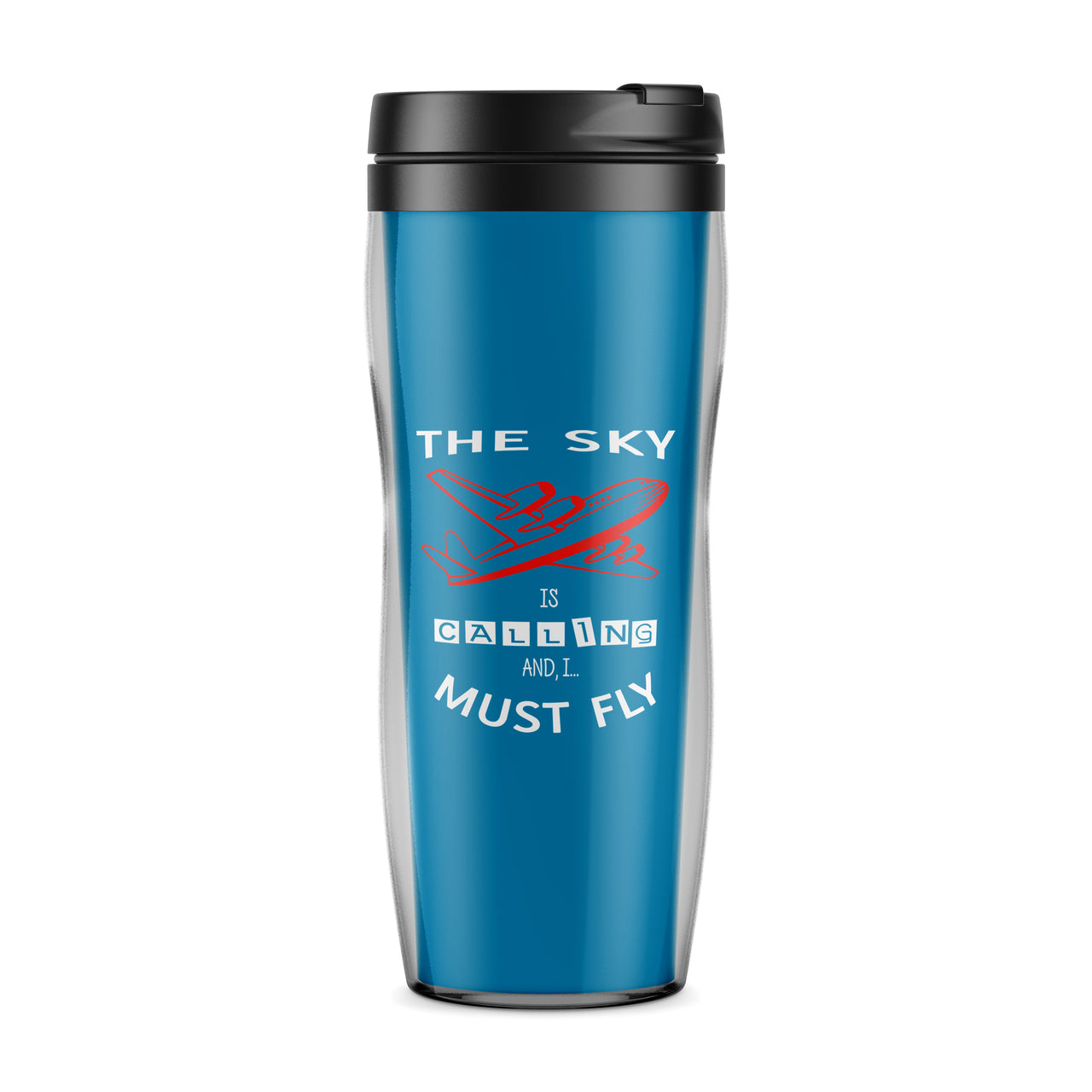 The Sky is Calling and I Must Fly Designed Travel Mugs