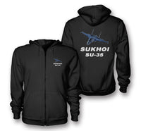 Thumbnail for The Sukhoi SU-35 Designed Zipped Hoodies