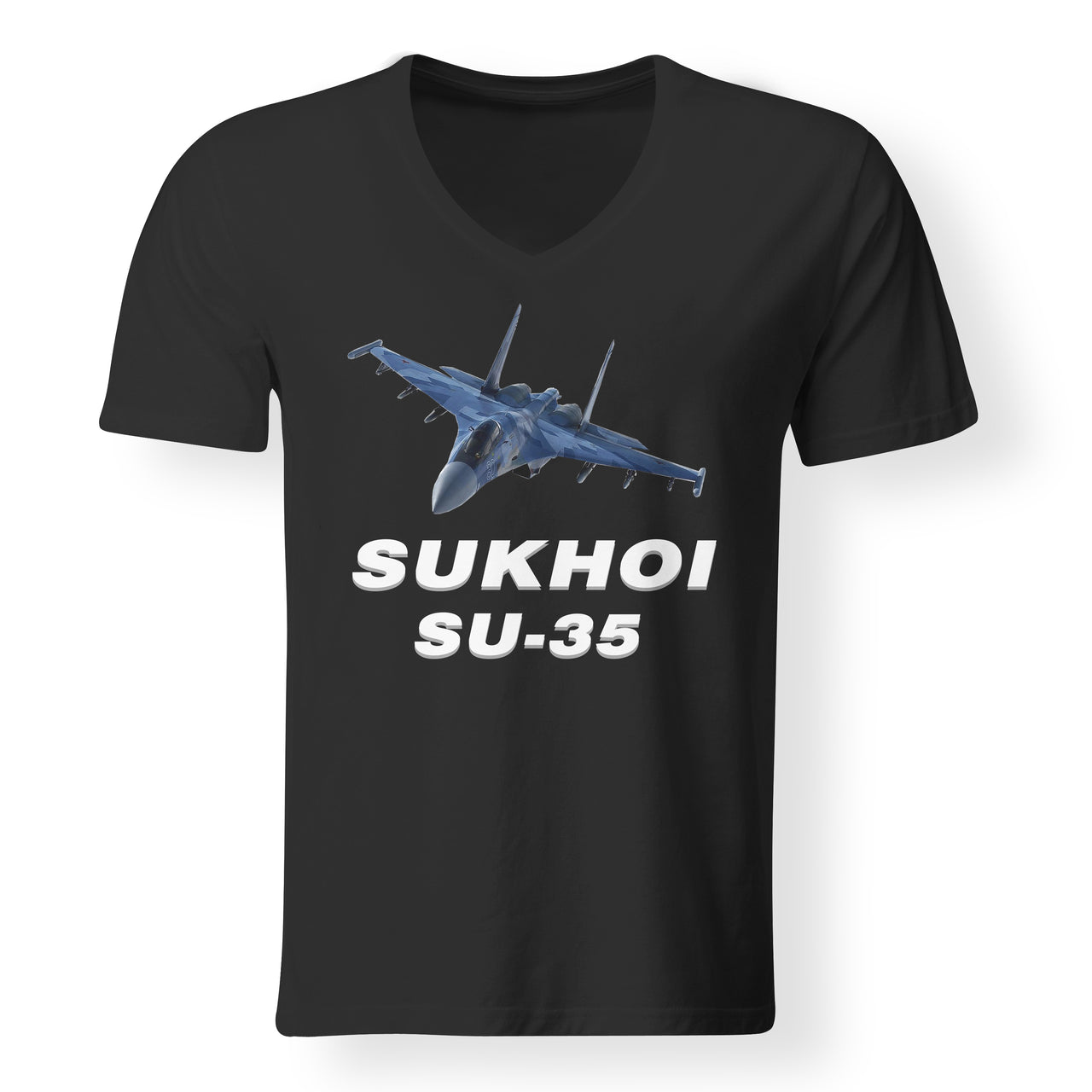 The Sukhoi SU-35 Designed V-Neck T-Shirts