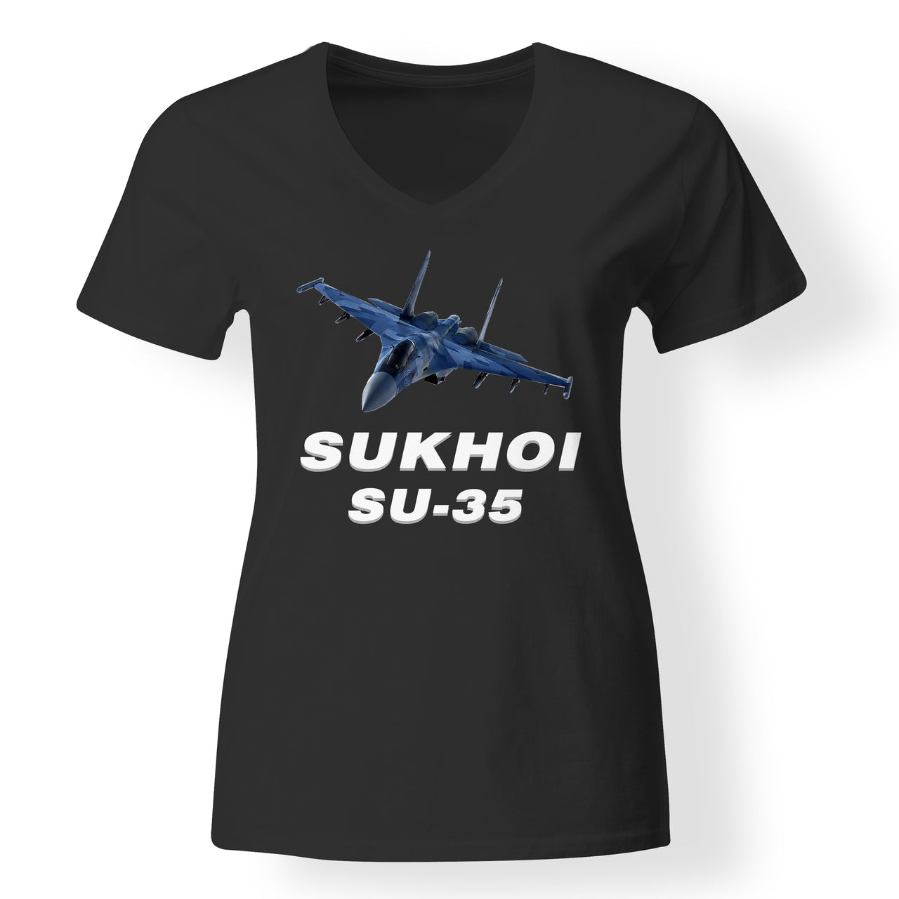 The Sukhoi SU-35 Designed V-Neck T-Shirts