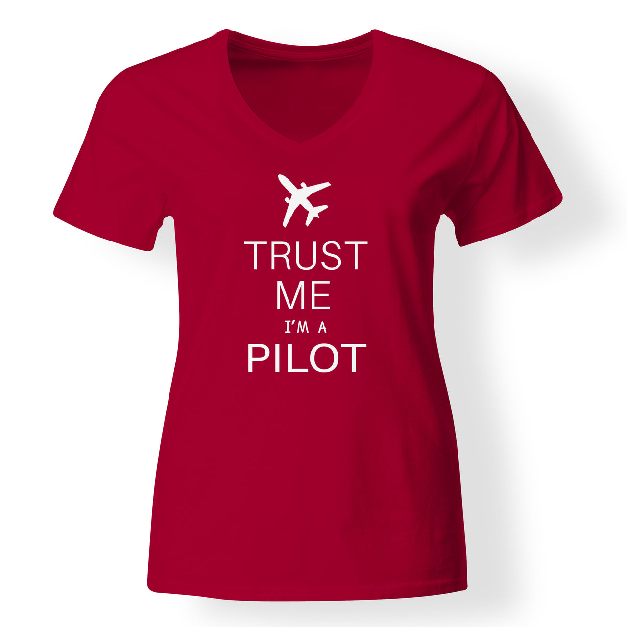 Trust Me I'm a Pilot 2 Designed V-Neck T-Shirts