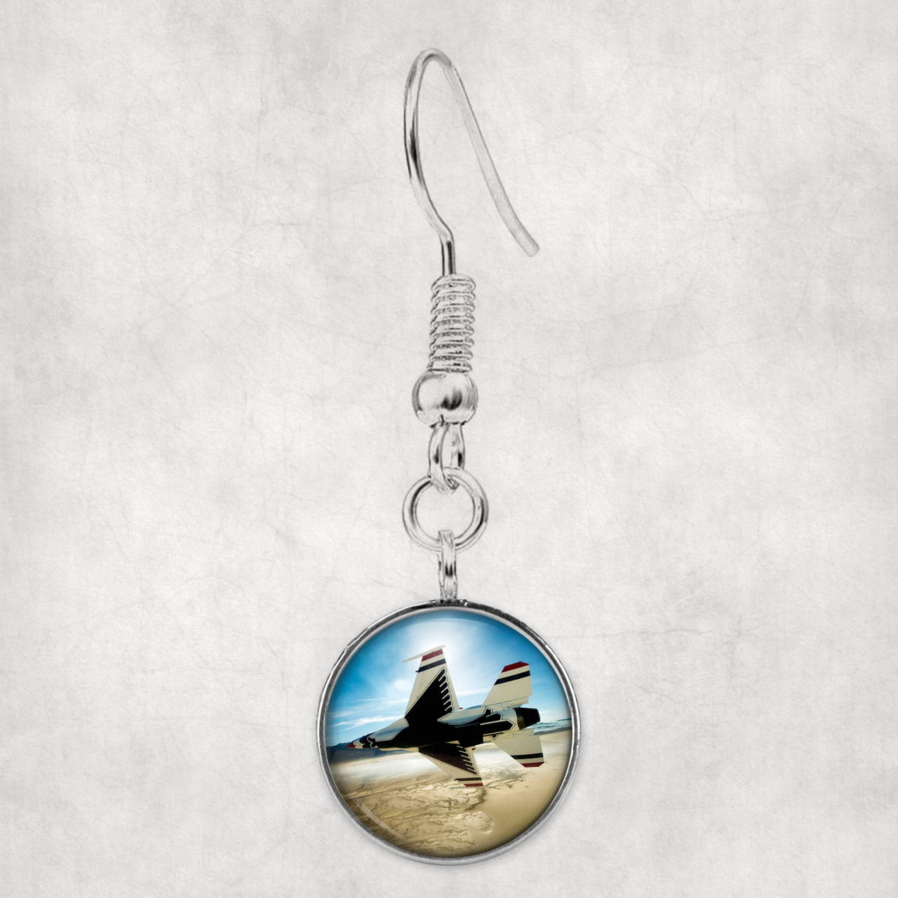 Turning Right Fighting Falcon F16 Designed Earrings