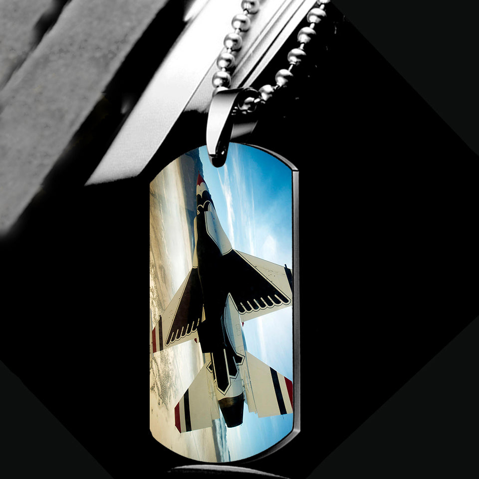 Turning Right Fighting Falcon F16 Designed Metal Necklaces