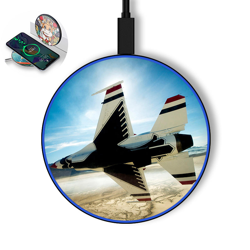 Turning Right Fighting Falcon F16 Designed Wireless Chargers