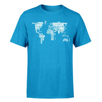 Thumbnail for World Map (Text) Designed T-Shirts