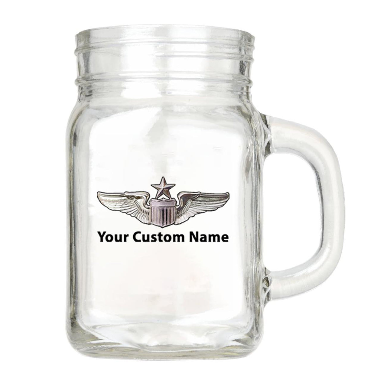 Custom Name "US Air Force & Star" Designed Cocktail Glasses