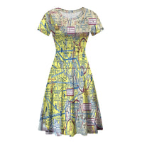 Thumbnail for VFR Chart Designed Women Midi Dress