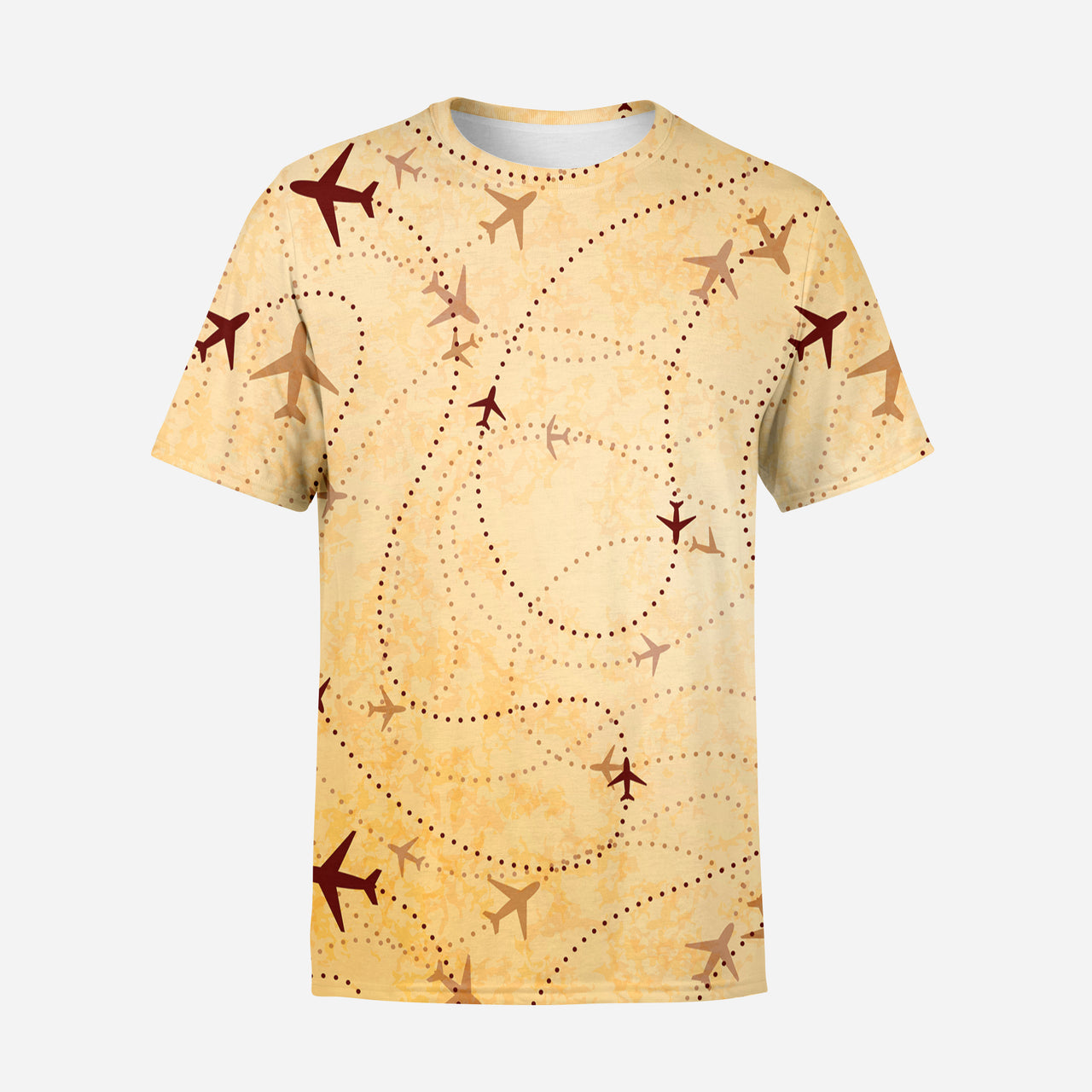 Vintage Travelling with Aircraft Designed 3D T-Shirts