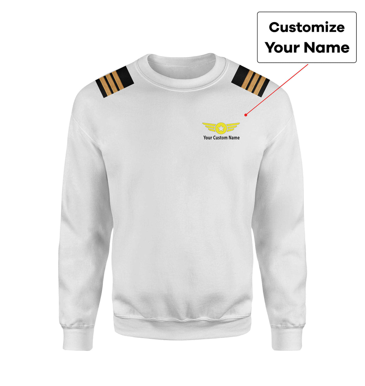 Custom & Name with EPAULETTES (Badge 4) Designed 3D Sweatshirts