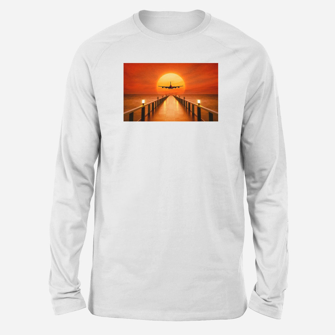 Airbus A380 Towards Sunset Designed Long-Sleeve T-Shirts