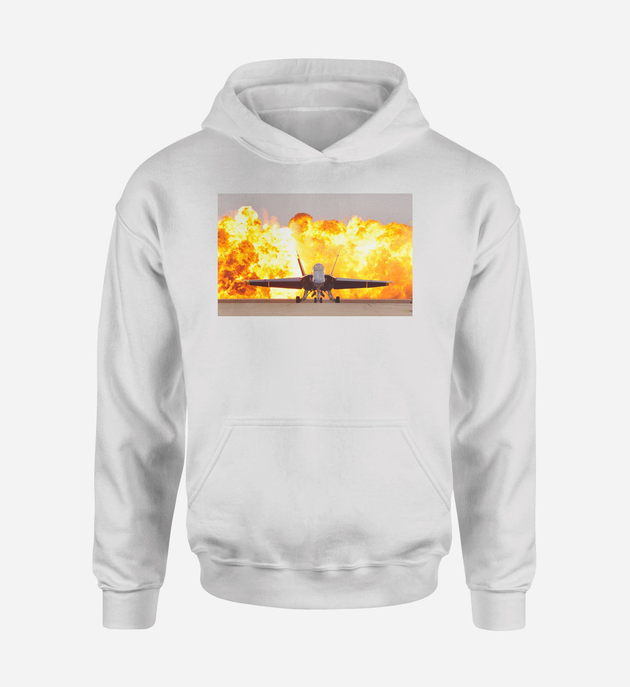 Face to Face with Air Force Jet & Flames Designed Hoodies