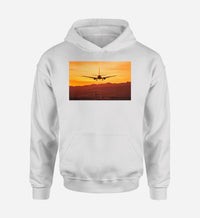 Thumbnail for Landing Aircraft During Sunset Designed Hoodies
