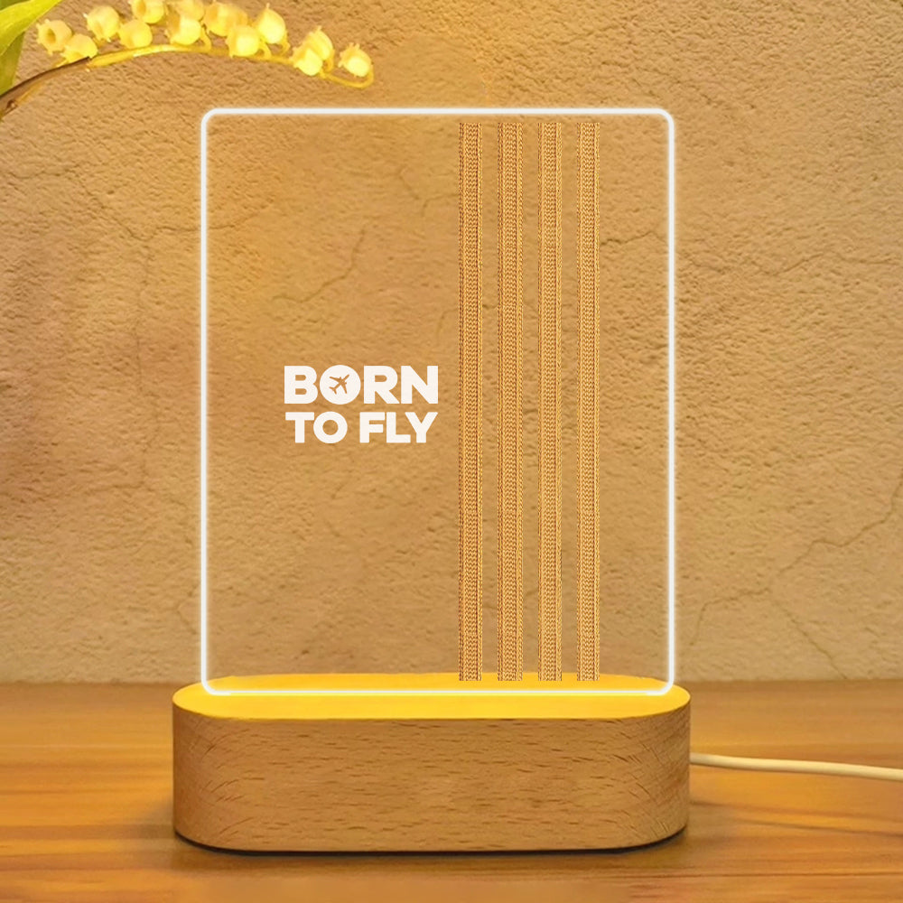 Born To Fly & Pilot Epaulettes (4 Lines) Designed Night Lamp