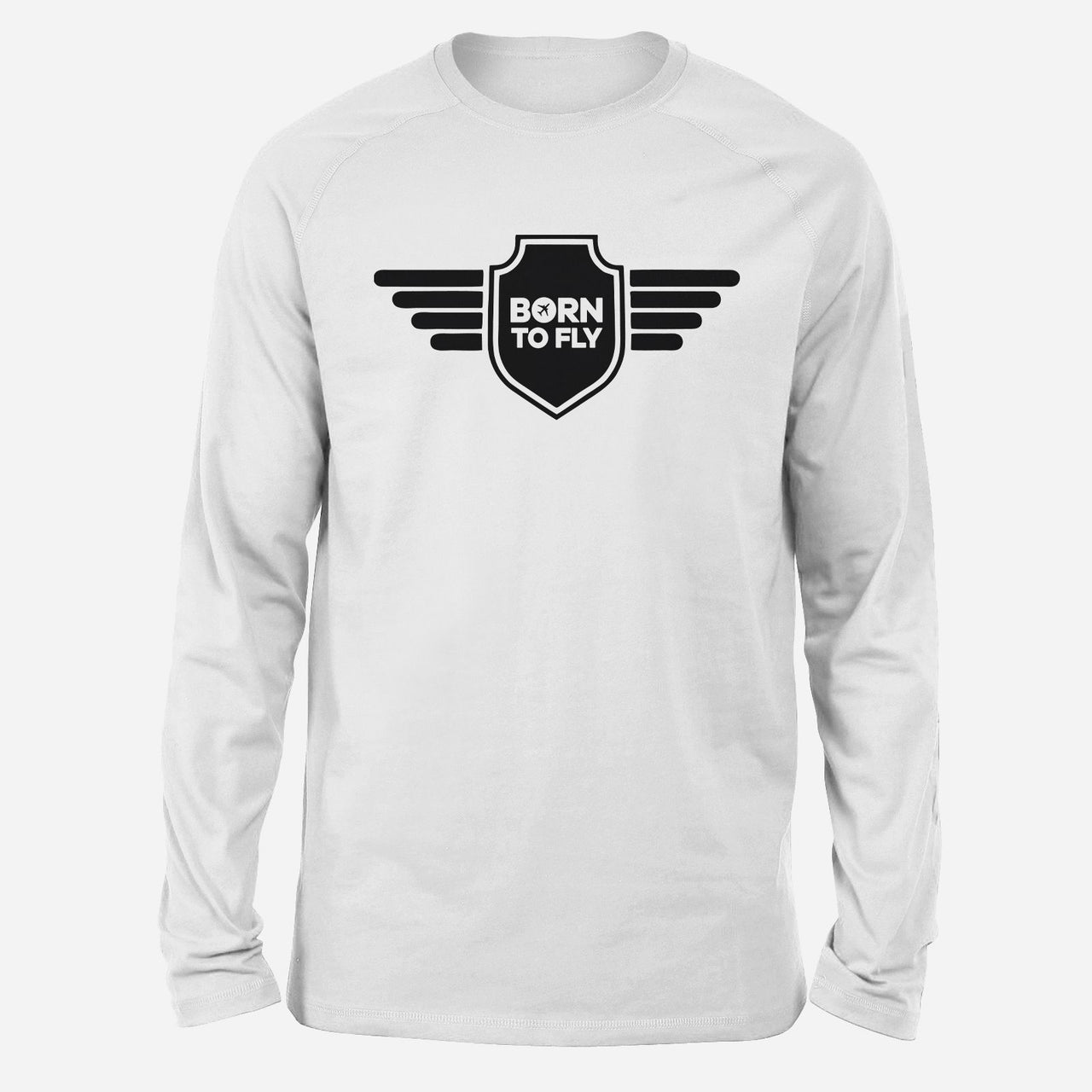 Born To Fly & Badge Designed Long-Sleeve T-Shirts