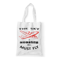 Thumbnail for The Sky is Calling and I Must Fly Designed Tote Bags