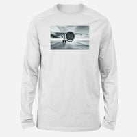 Thumbnail for Super Cool Airliner Jet Engine Designed Long-Sleeve T-Shirts