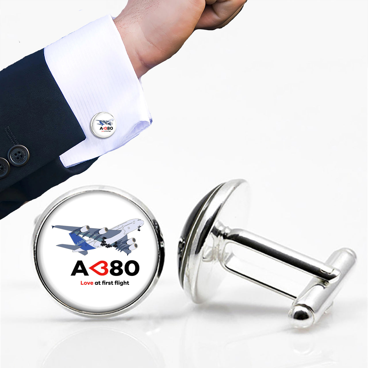 Airbus A380 Love at first flight Designed Cuff Links