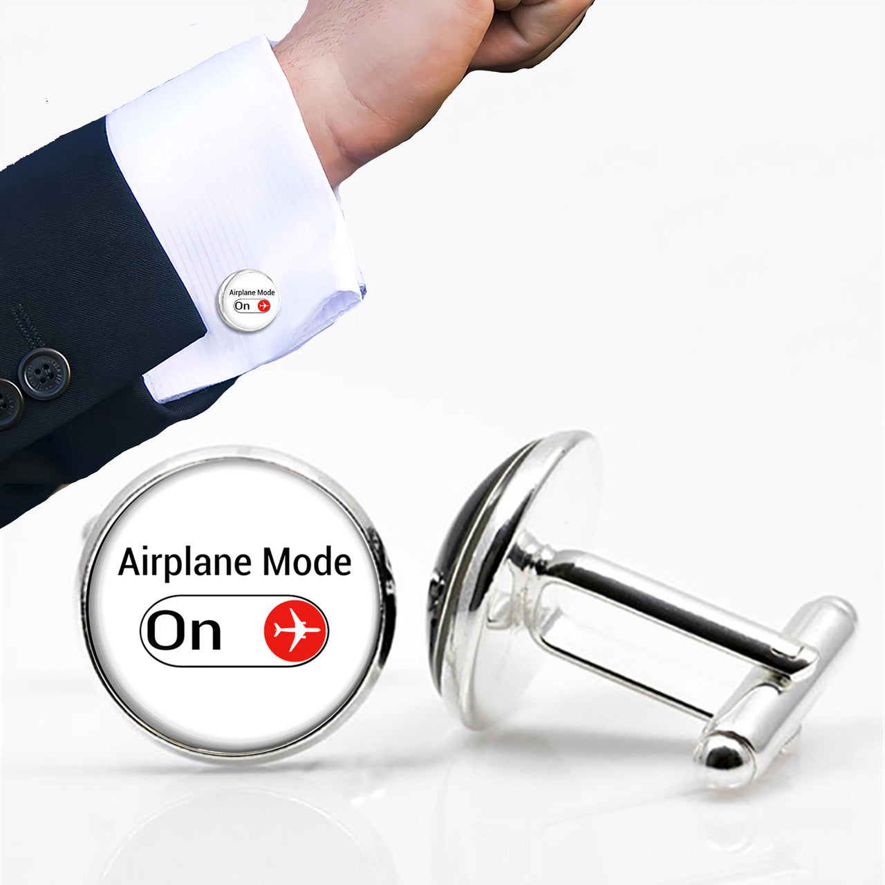 Airplane Mode On Designed Cuff Links
