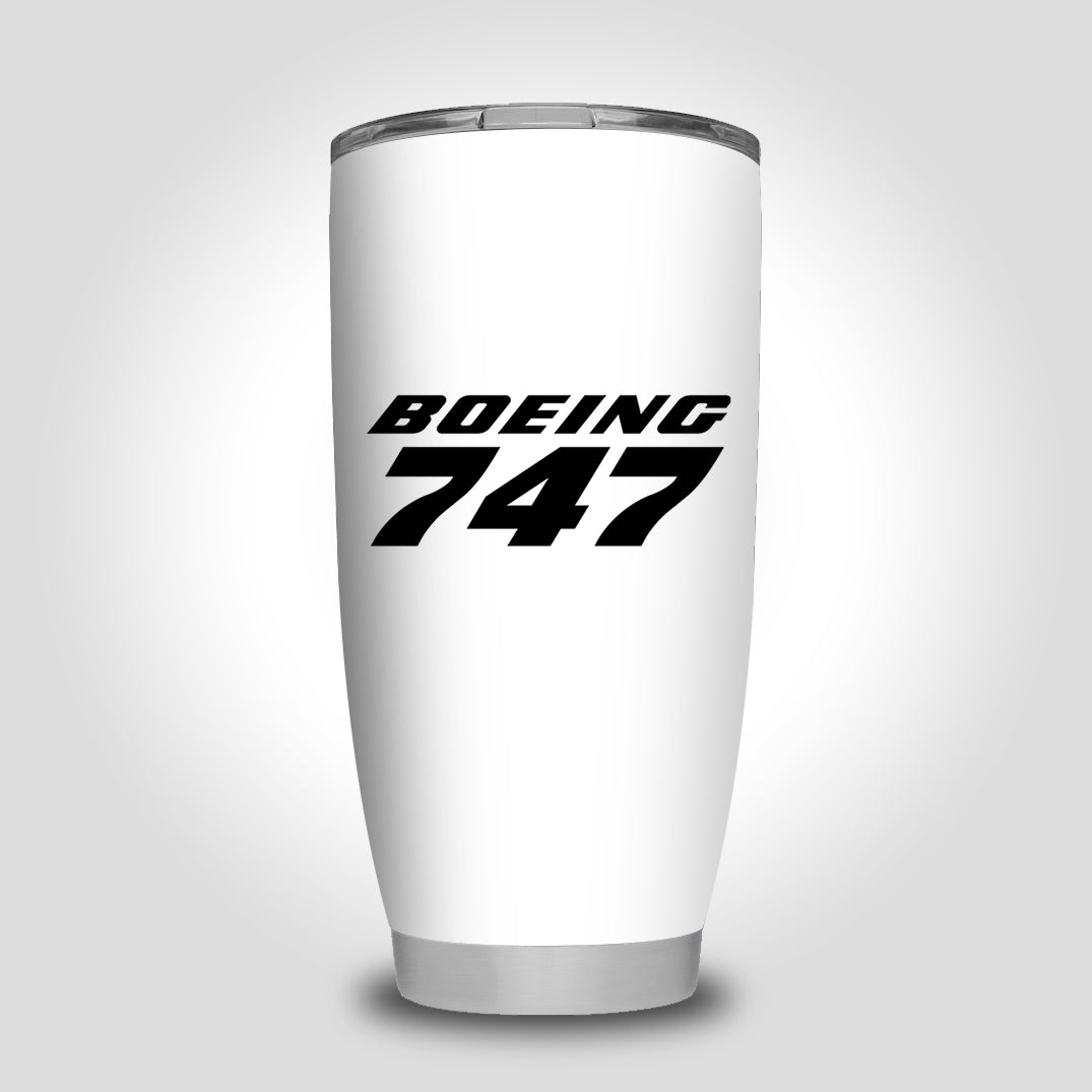 Boeing 747 & Text Designed Tumbler Travel Mugs