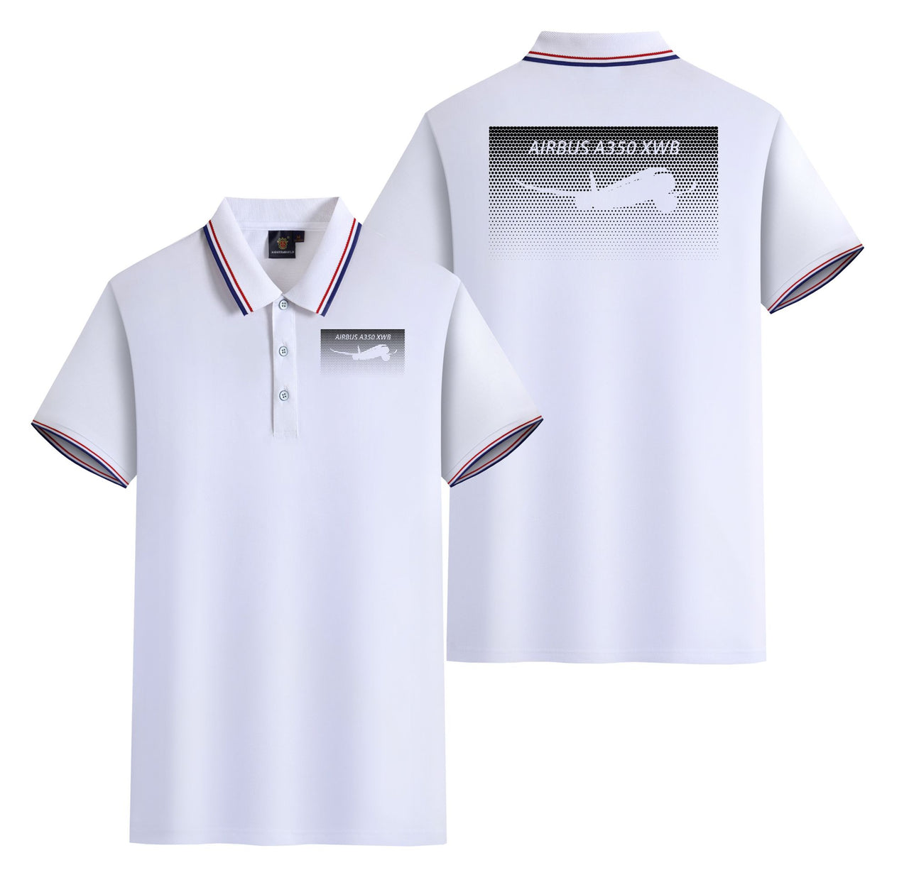 Airbus A350XWB & Dots Designed Stylish Polo T-Shirts (Double-Side)