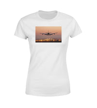 Thumbnail for Landing Boeing 747 During Sunset Designed Women T-Shirts