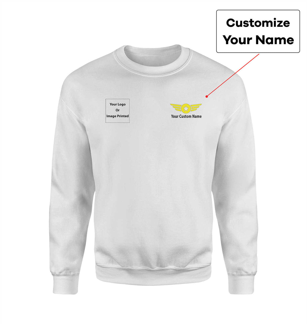 Side Your Custom Logos & Name (Badge 4) Designed Sweatshirts