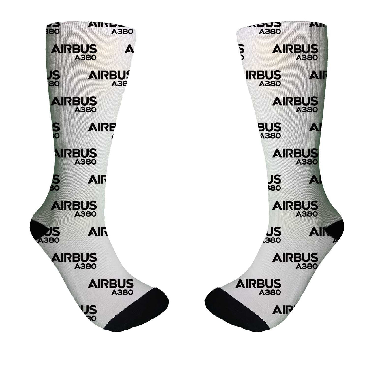 Airbus A380 & Text Designed Socks