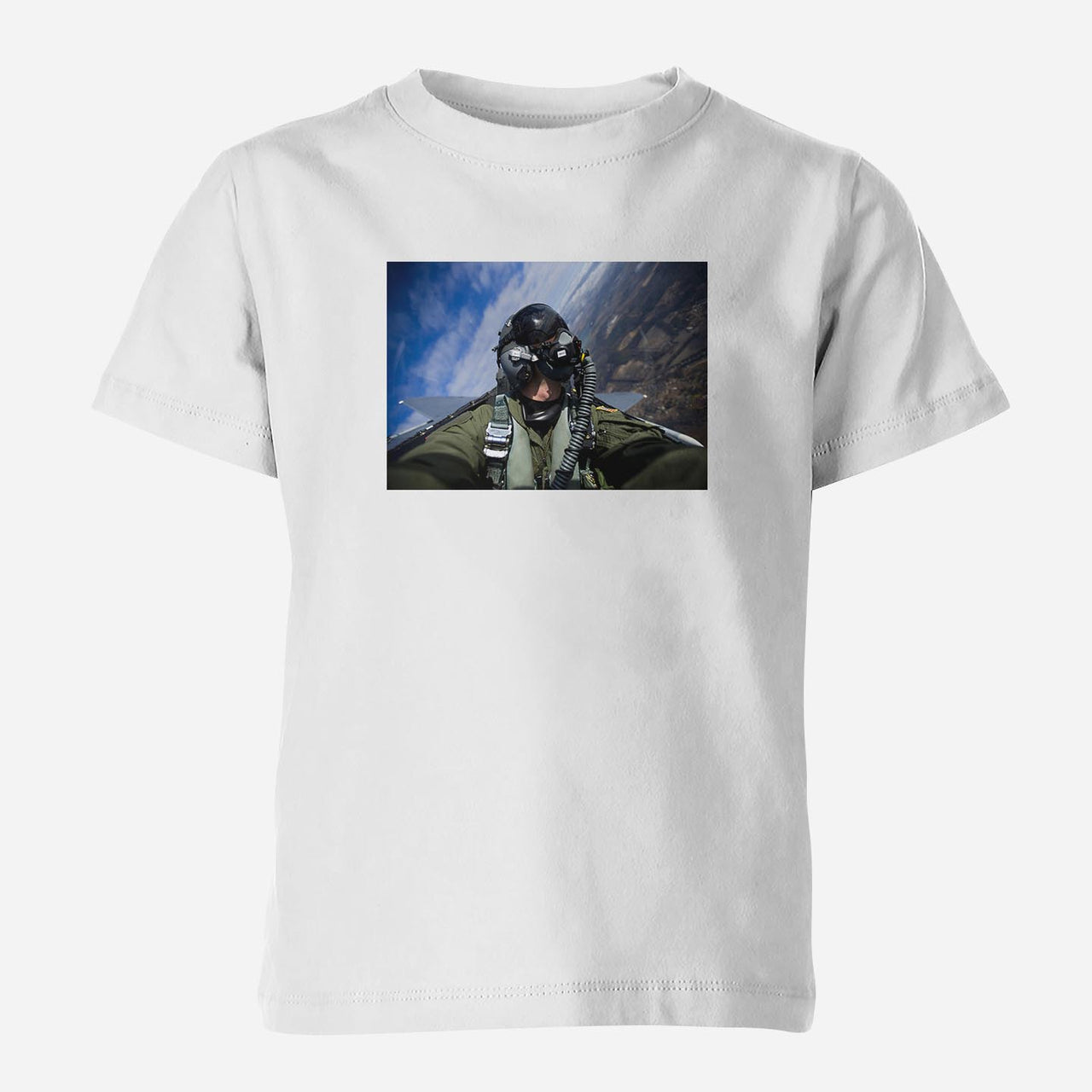 Amazing Military Pilot Selfie Designed Children T-Shirts