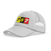 Thumbnail for Flat Colourful 757 Designed Trucker Caps & Hats