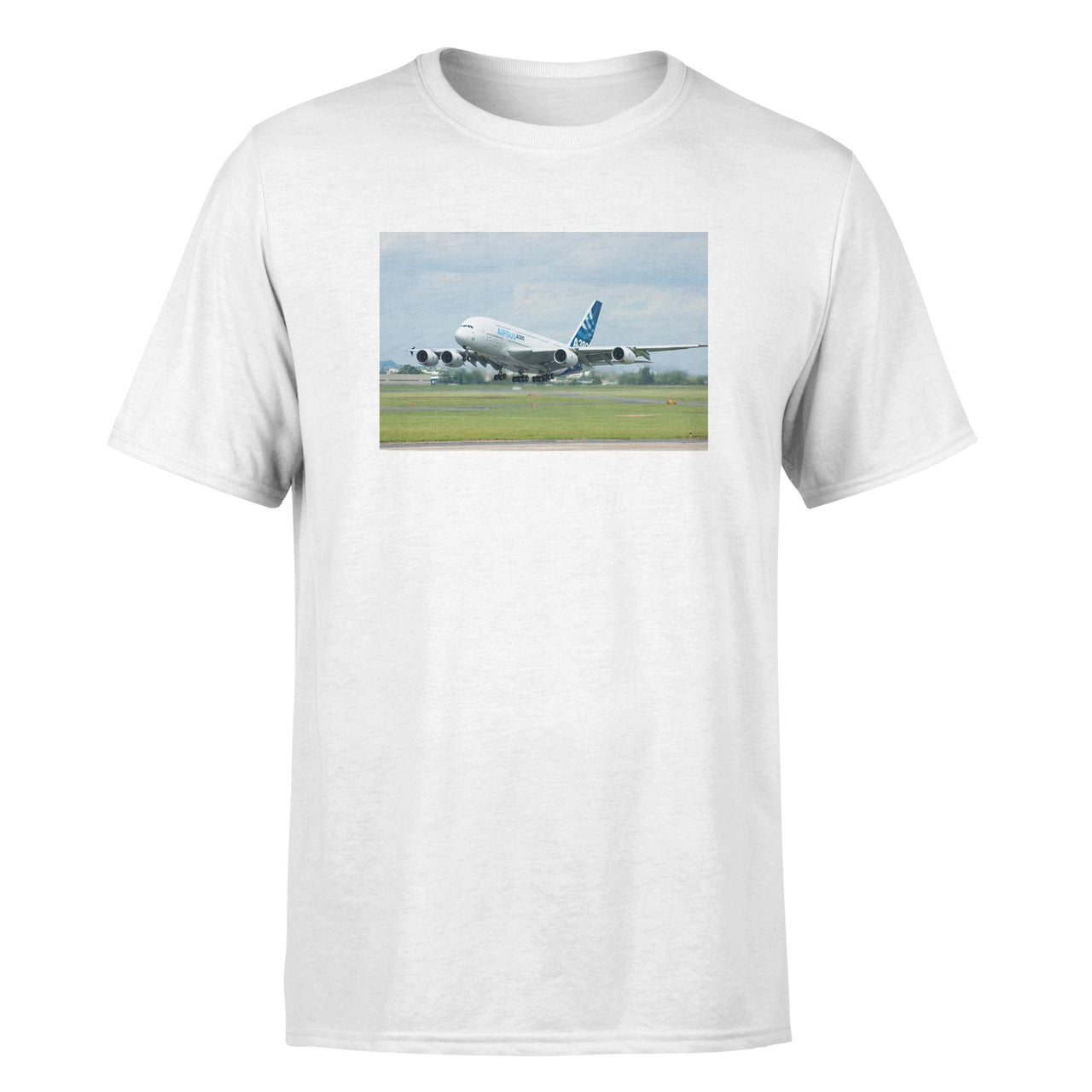 Departing Airbus A380 with Original Livery Designed T-Shirts