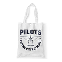 Thumbnail for Pilots Looking Down at People Since 1903 Designed Tote Bags