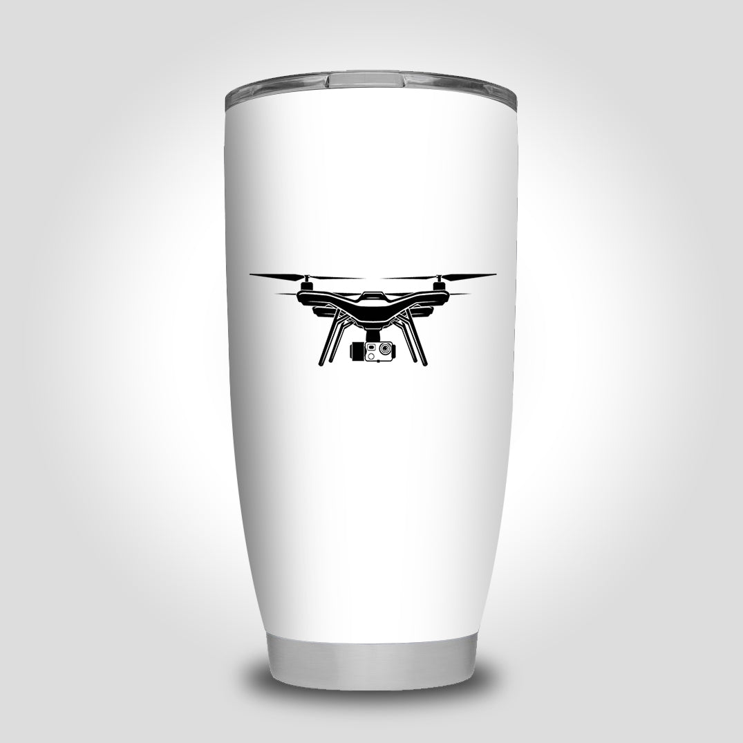 Drone Silhouette Designed Tumbler Travel Mugs