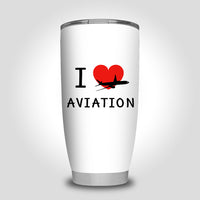 Thumbnail for I Love Aviation Designed Tumbler Travel Mugs