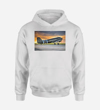 Thumbnail for Old Airplane Parked During Sunset Designed Hoodies