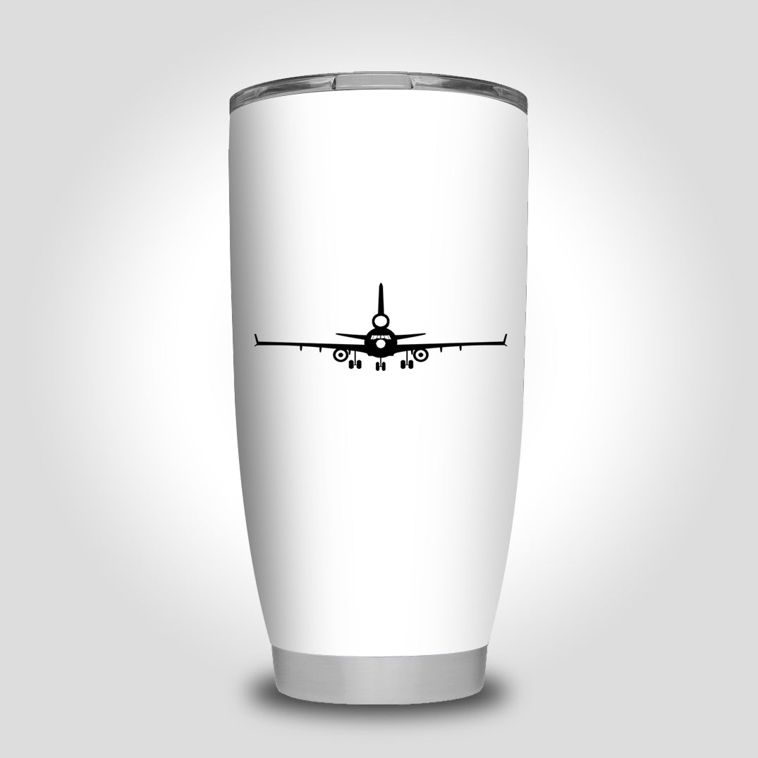 McDonnell Douglas MD-11 Silhouette Plane Designed Tumbler Travel Mugs
