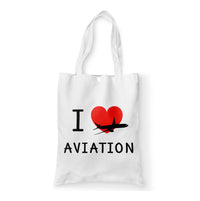 Thumbnail for I Love Aviation Designed Tote Bags