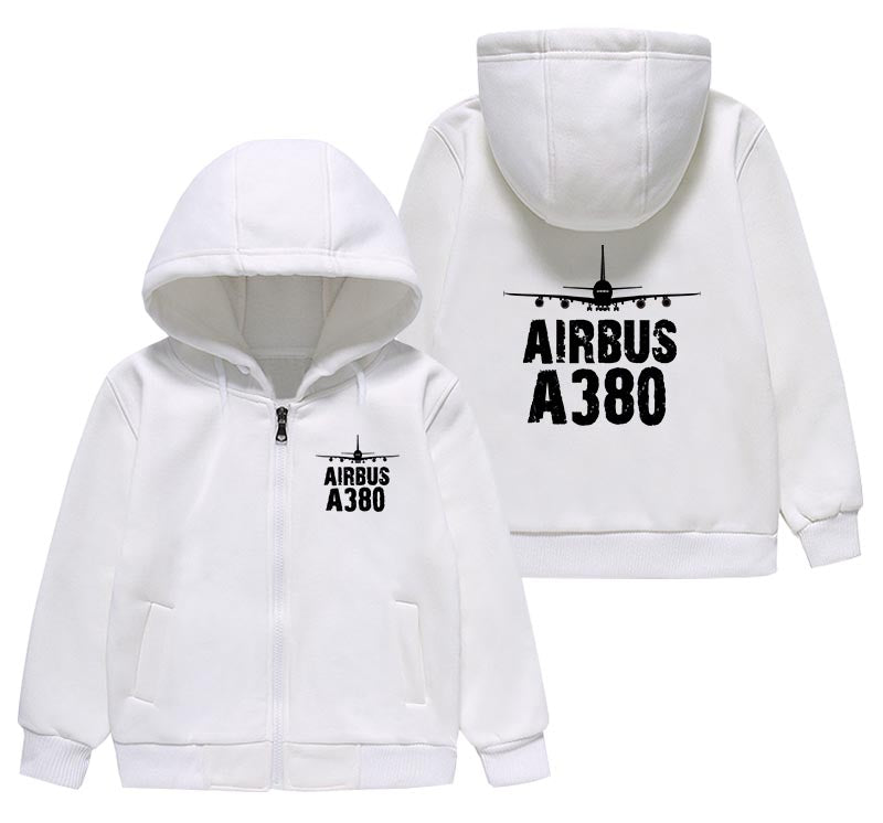 Airbus A380 & Plane Designed "CHILDREN" Zipped Hoodies
