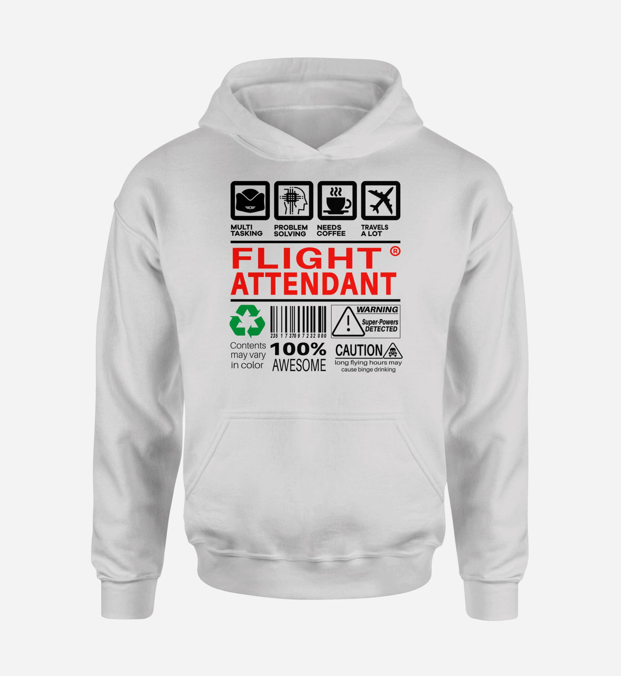 Flight Attendant Label Designed Hoodies