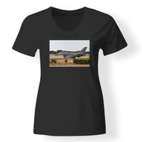 Thumbnail for Fighting Falcon F16 From Side Designed V-Neck T-Shirts